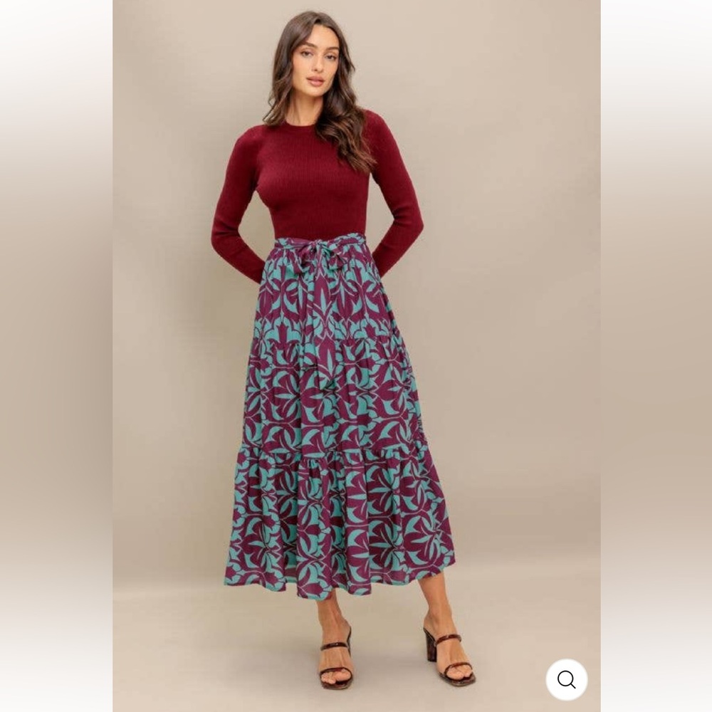 Flying Tomato Dress- Burgundy and Teal